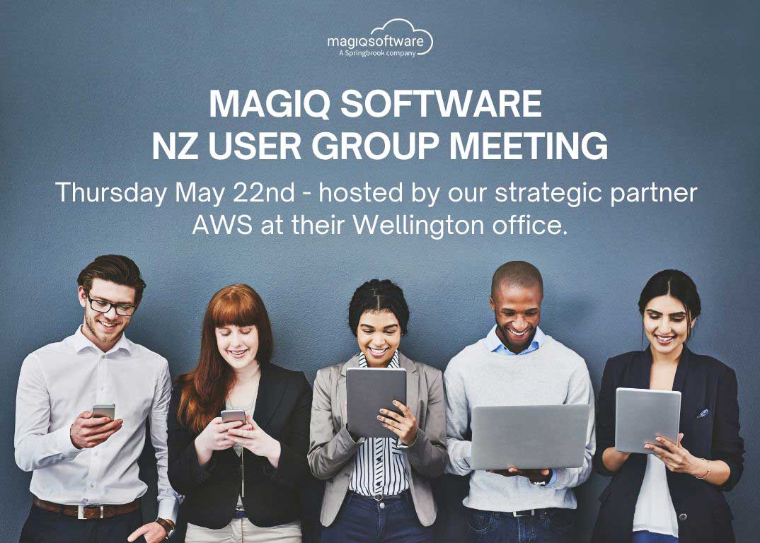 The MAGIQ Software New Zealand User Group Meeting will take place on Thursday, May 22nd, hosted by our strategic partner, AWS, at their Wellington office.